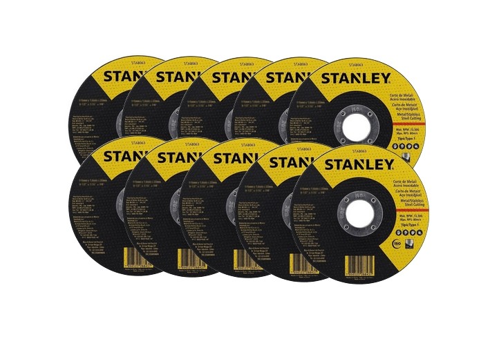 Disco de Corte Aço/Inox 4,5" (115mm) 10 Unidades Stanley